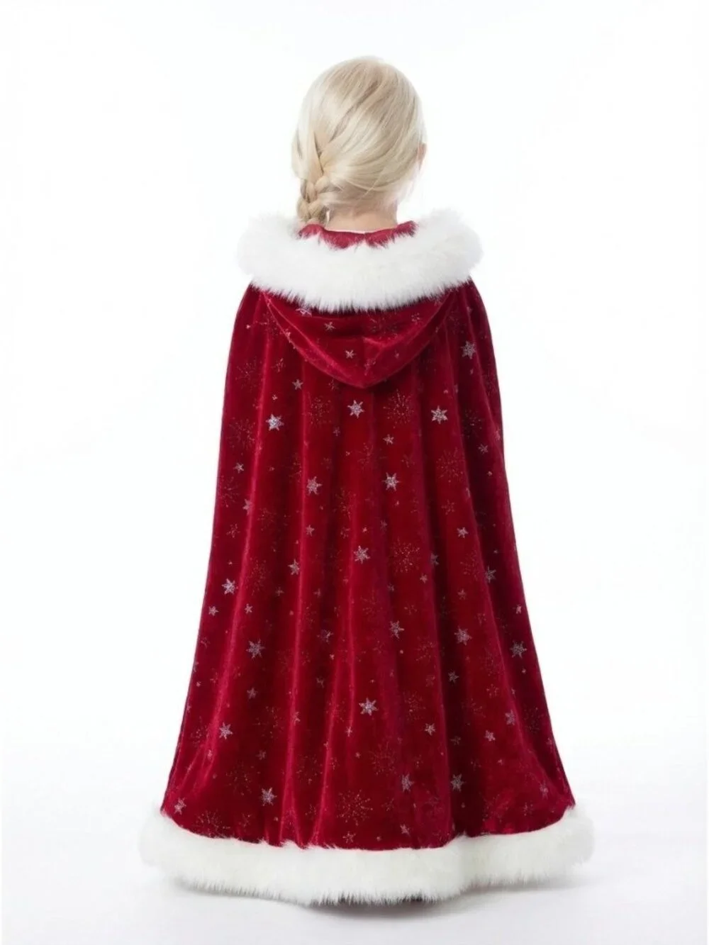 Girls Red Winter Princess Inspired Cape